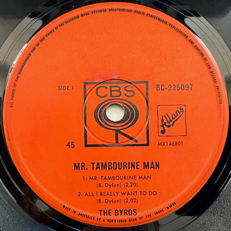 The Byrds : Mr. Tambourine Man (7", EP, Mono)