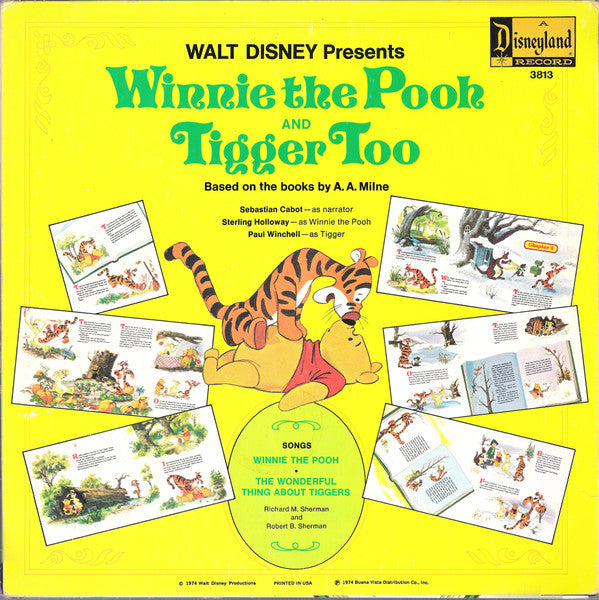 Sebastian Cabot, Sterling Holloway, Paul Winchell : Walt Disney Presents Winnie The Pooh And Tigger Too (LP, Gat)