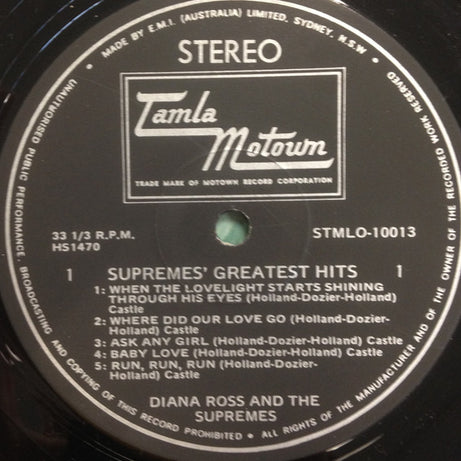 The Supremes : Greatest Hits Volume One (LP, Comp)
