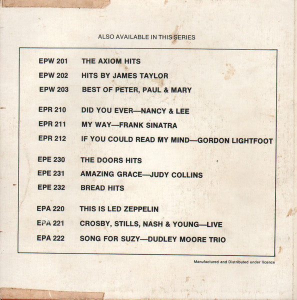 Frank Sinatra : My Way (7", EP)