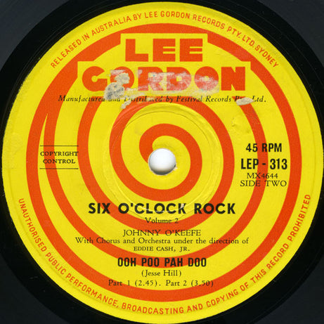 Johnny O'Keefe And The Dee Jays : 6 O'Clock Rock Vol. 2 (7", EP)