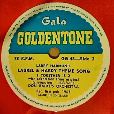 Larry Harmon : Laurel & Hardy : Theme Song (One Together Is Two) (6", Ora)