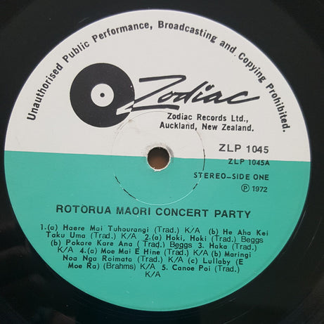 The Rotorua Maori Concert Party : Rotorua Maori Concert Party (LP)