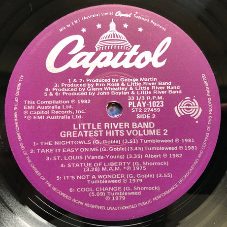 Little River Band : Greatest Hits Vol 2 (LP, Comp)