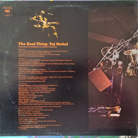 Taj Mahal : The Real Thing (2xLP, Album, Pit)
