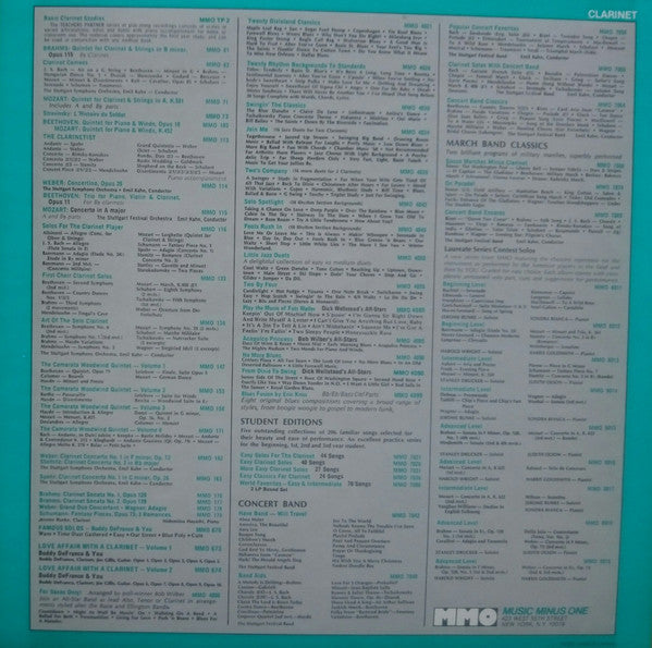 Franz Bauer : The Clarinetist - Piano Accompaniments By Franz Bauer (LP)