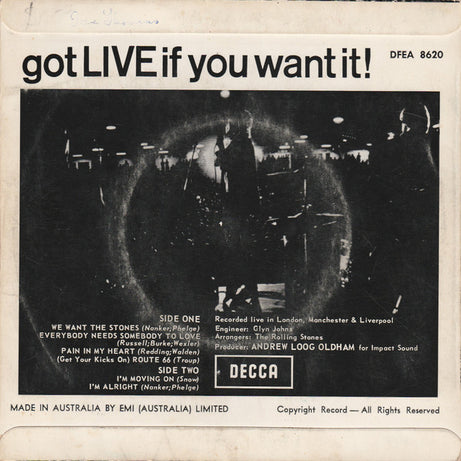 The Rolling Stones : Got Live If You Want It! (7", EP, Mono)