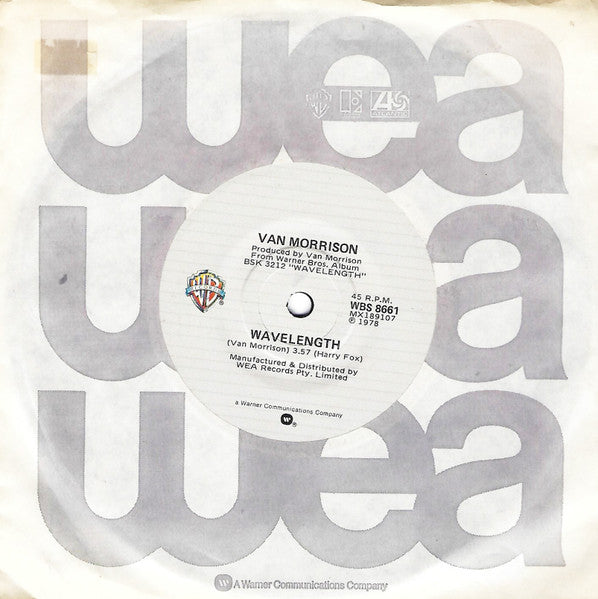 Van Morrison : Wavelength (7", Single)