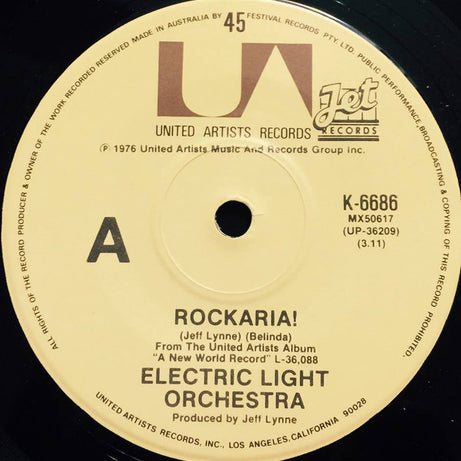 Electric Light Orchestra : Rockaria! (7", Single)