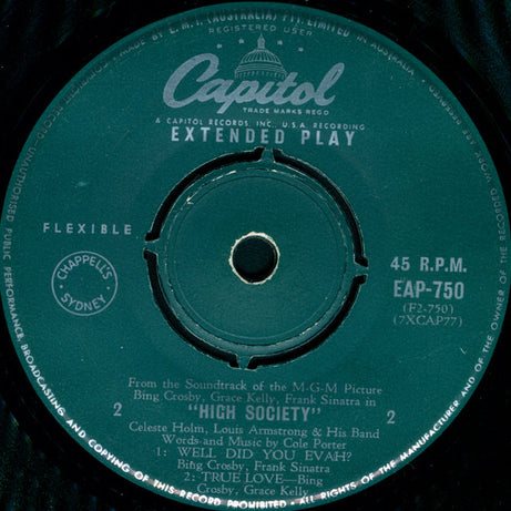 Bing Crosby - Grace Kelly - Louis Armstrong And His Band - Frank Sinatra : High Society (7", EP)