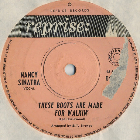 Nancy Sinatra : These Boots Are Made For Walkin' (7", Single)