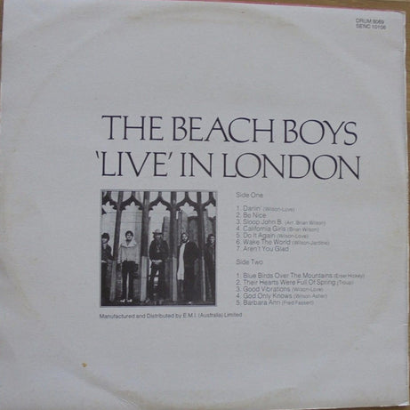 The Beach Boys : The Beach Boys 'Live' In London (LP, Album)