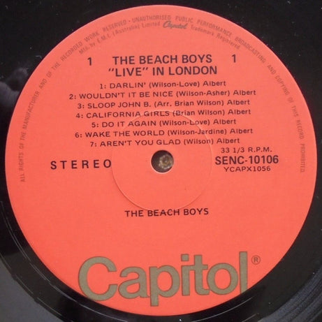 The Beach Boys : The Beach Boys 'Live' In London (LP, Album)