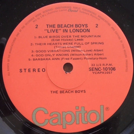 The Beach Boys : The Beach Boys 'Live' In London (LP, Album)