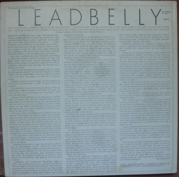 Leadbelly : Leadbelly (LP, Comp, Mono)