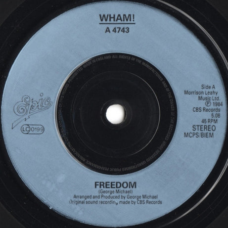 Wham! : Freedom (7", Single, Blu)