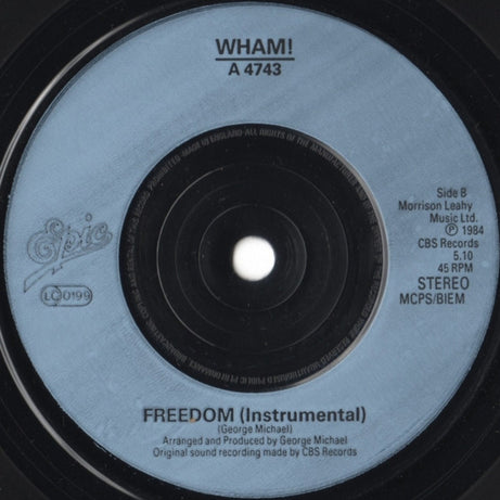 Wham! : Freedom (7", Single, Blu)