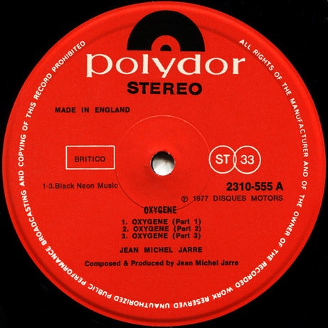 Jean-Michel Jarre : Oxygene (LP, Album)