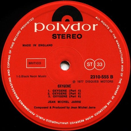 Jean-Michel Jarre : Oxygene (LP, Album)