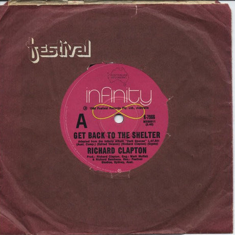 Richard Clapton : Get Back To The Shelter (7", Single)