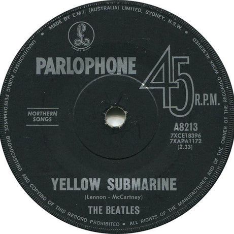 The Beatles : Eleanor Rigby / Yellow Submarine (7", Single, Mono)
