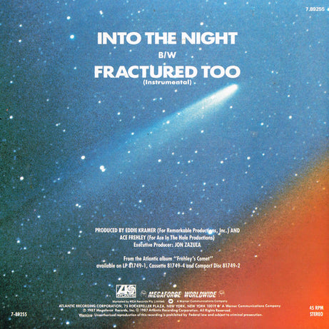 Ace Frehley / Frehley's Comet : Into The Night (7", Single)
