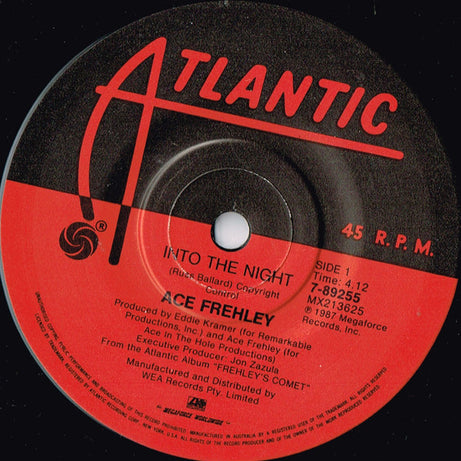 Ace Frehley / Frehley's Comet : Into The Night (7", Single)