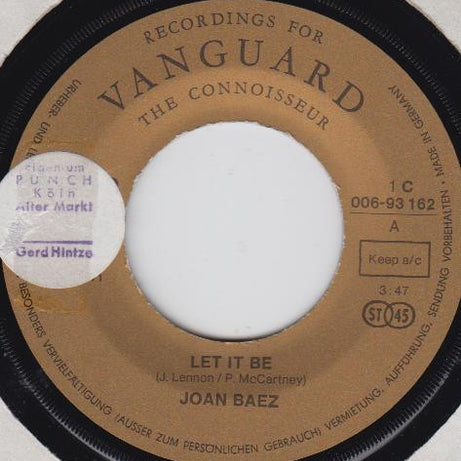 Joan Baez : Let It Be (7", Mono)