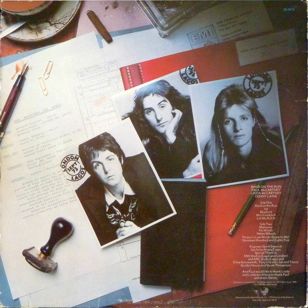 Wings (2) : Band On The Run (LP, Album, Win)