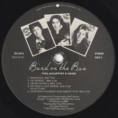 Wings (2) : Band On The Run (LP, Album, Win)