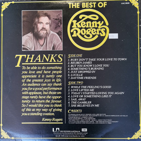 Kenny Rogers : The Best Of Kenny Rogers (LP, Album, Comp, RE)
