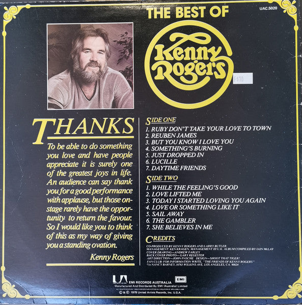 Kenny Rogers : The Best Of Kenny Rogers (LP, Album, Comp, RE)