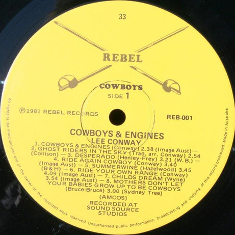 Lee Conway : Cowboys & Engines (LP, Album)
