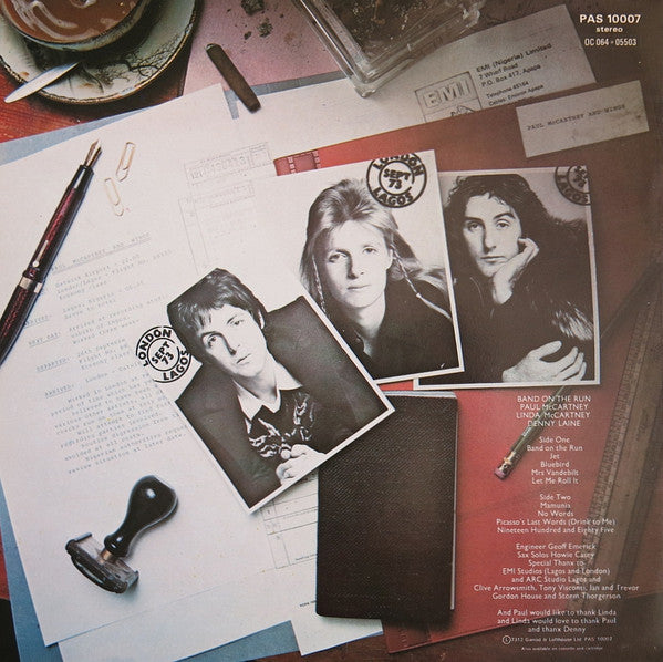 Wings (2) : Band On The Run (LP, Album, RP)