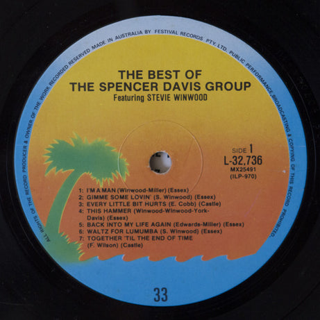 The Spencer Davis Group : The Best Of  Spencer Davis Group Featuring Steve Winwood (LP, Comp, RP)