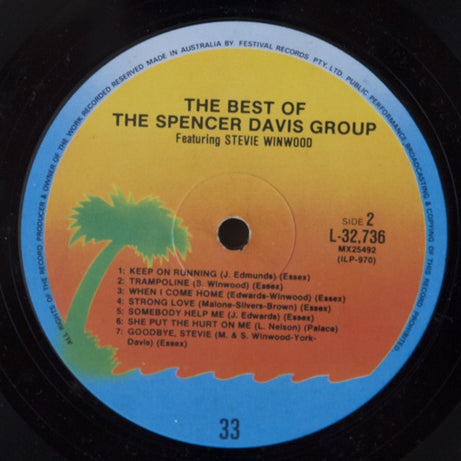 The Spencer Davis Group : The Best Of  Spencer Davis Group Featuring Steve Winwood (LP, Comp, RP)