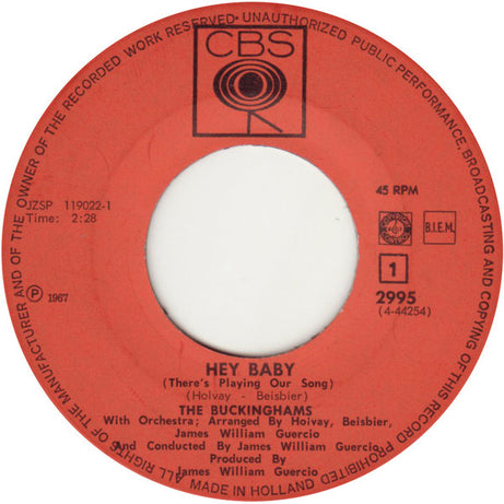 The Buckinghams : Hey Baby (7", Mono)