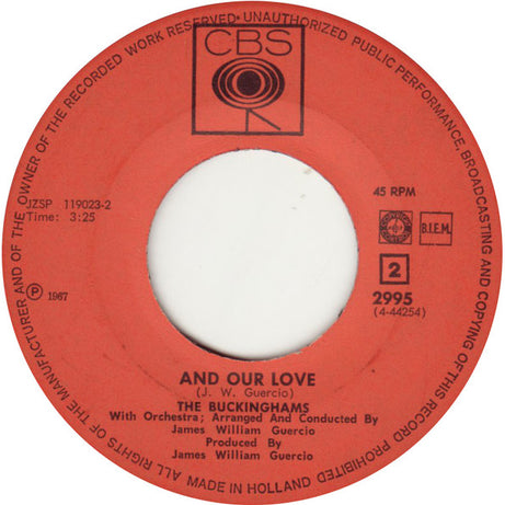 The Buckinghams : Hey Baby (7", Mono)
