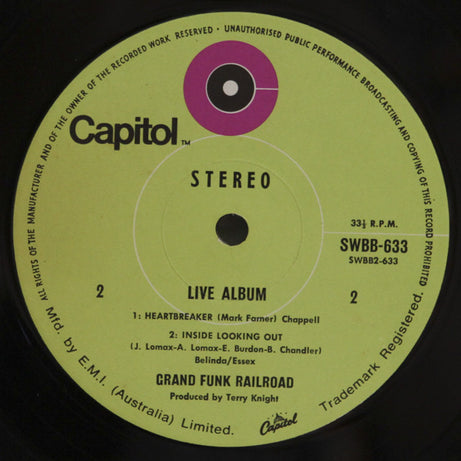 Grand Funk Railroad : Live Album (2xLP, Album, Gat)