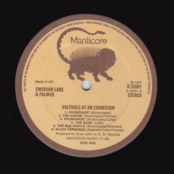 Emerson, Lake & Palmer : Pictures At An Exhibition (Mussorgsky) (LP, Album, RE, Man)