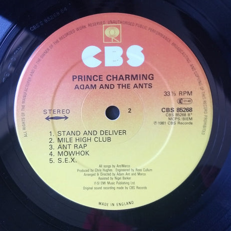 Adam And The Ants : Prince Charming (LP, Album, P/Mixed, Gol)