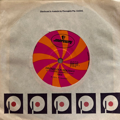 10cc : Dreadlock Holiday (7", Single)