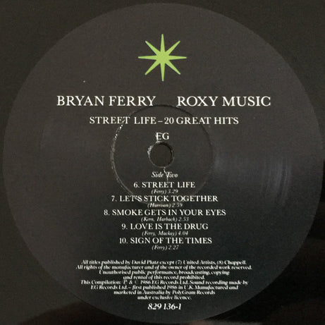 Bryan Ferry / Roxy Music : Street Life - 20 Great Hits (2xLP, Comp, RM, Gat)