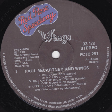 Wings (2) : Red Rose Speedway (LP, Album, Gat)
