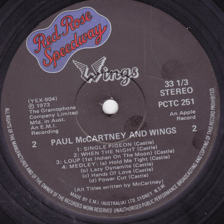 Wings (2) : Red Rose Speedway (LP, Album, Gat)