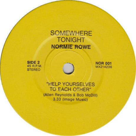 Normie Rowe : Somewhere Tonight (7", Single)