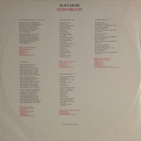 Roxy Music : Flesh + Blood (LP, Album)