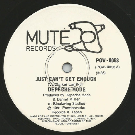 Depeche Mode : Just Can't Get Enough (7", Single, Lar)