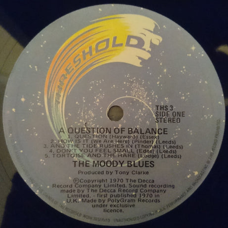 The Moody Blues : A Question Of Balance (LP, Album, RE, Gat)