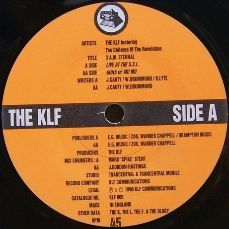 The KLF : 3 A.M. Eternal (Live At The S.S.L.) (7", Single)
